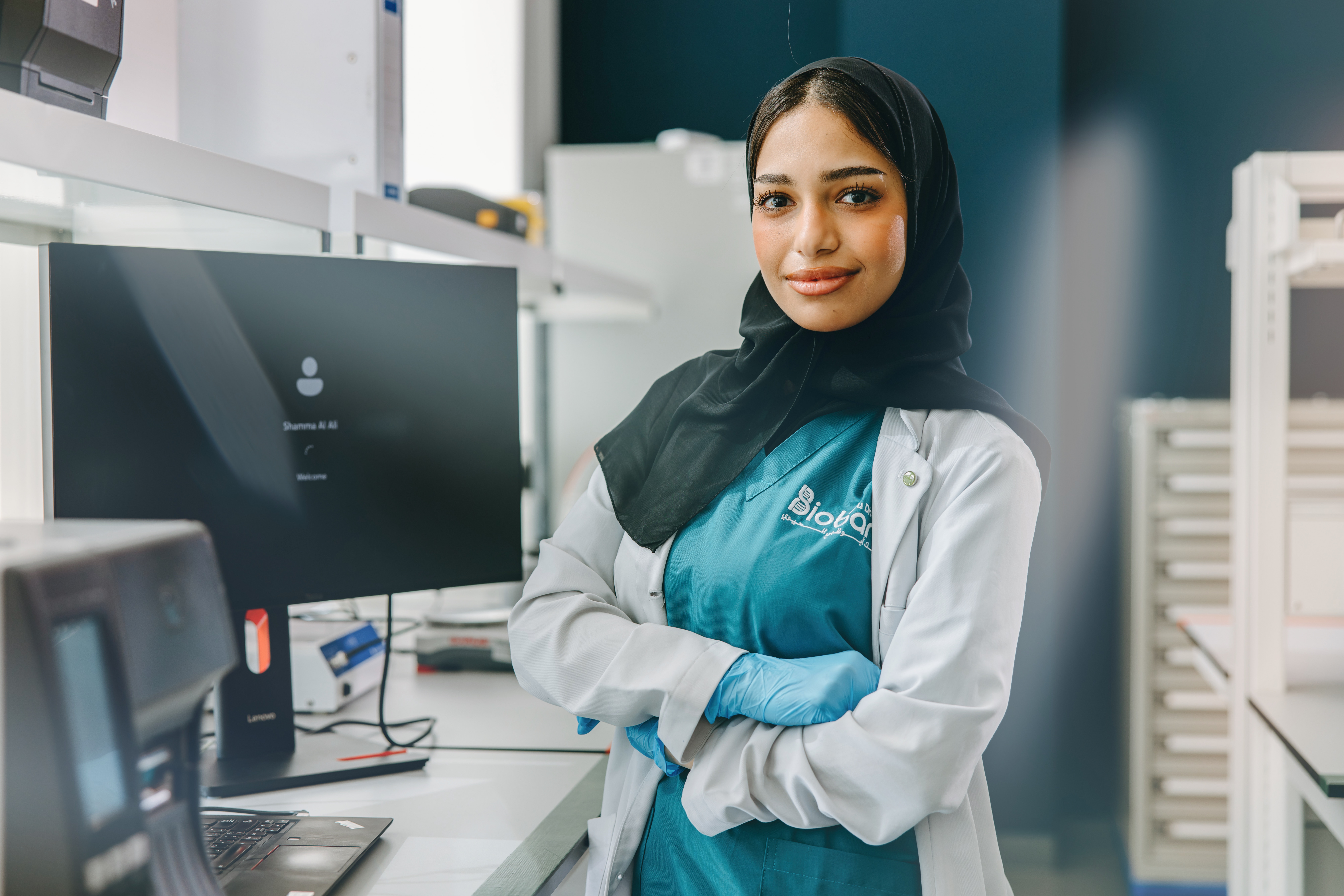 Cord blood banking specialist working in a laboratory